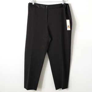 NWT Calvin Klein Faux Leather Waistband Suit Pant 24W